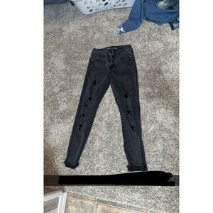 Women's Black Distressed Jeans